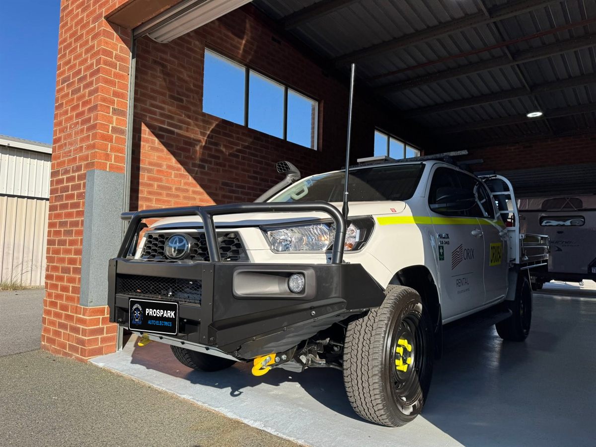 Fleet Hilux fit-out in the Prospark workshop in Welshpool