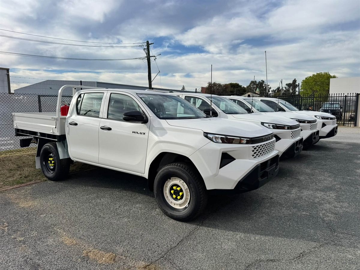 New Hilux fleet utes lined up after fit-out