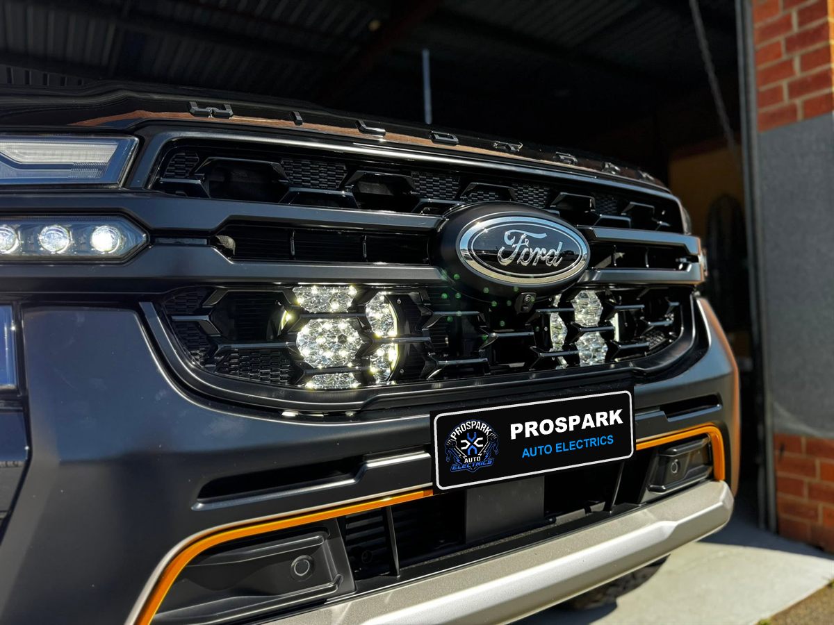 Ford Ranger with grille-mounted LED driving lights