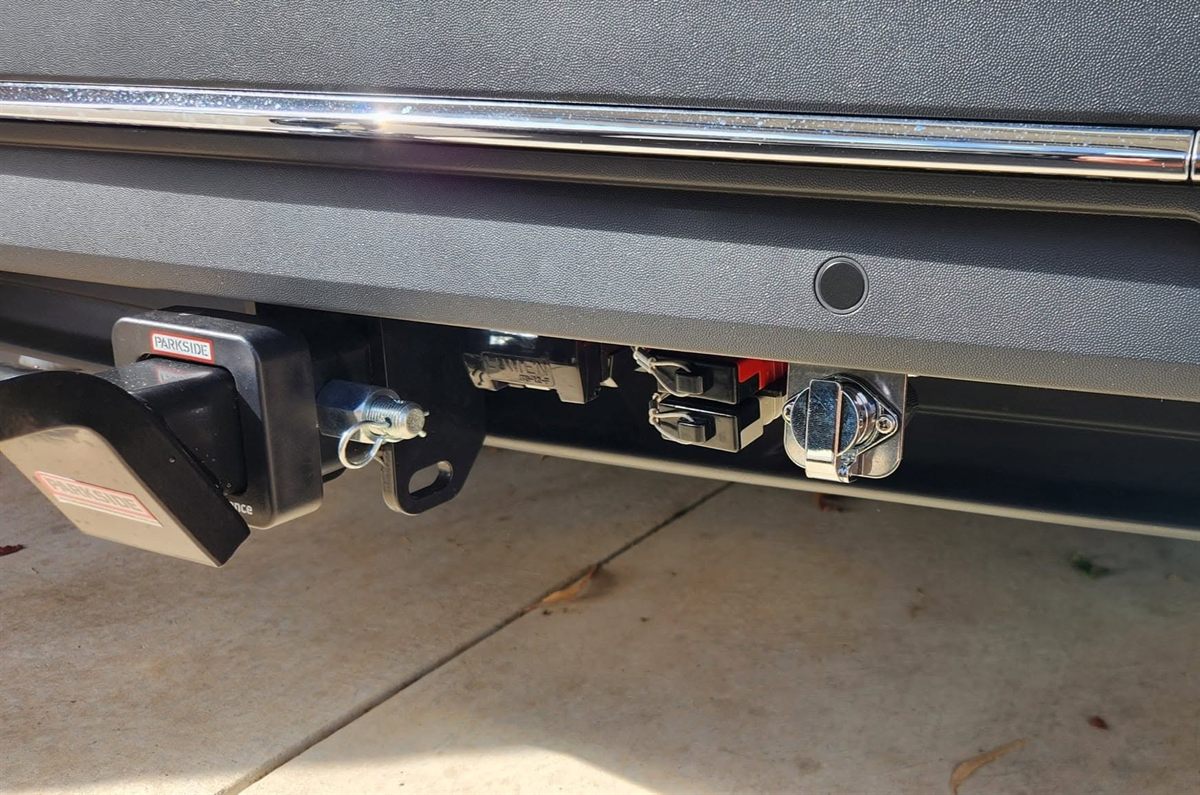 Towbar with trailer plugs and an Anderson plug fitted
