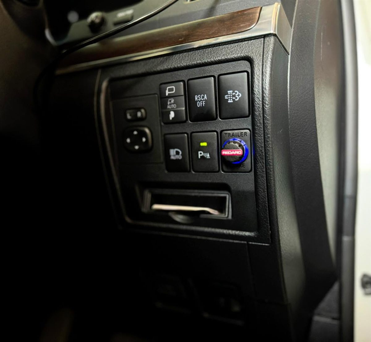 REDARC brake controller fitted in the dash switch panel